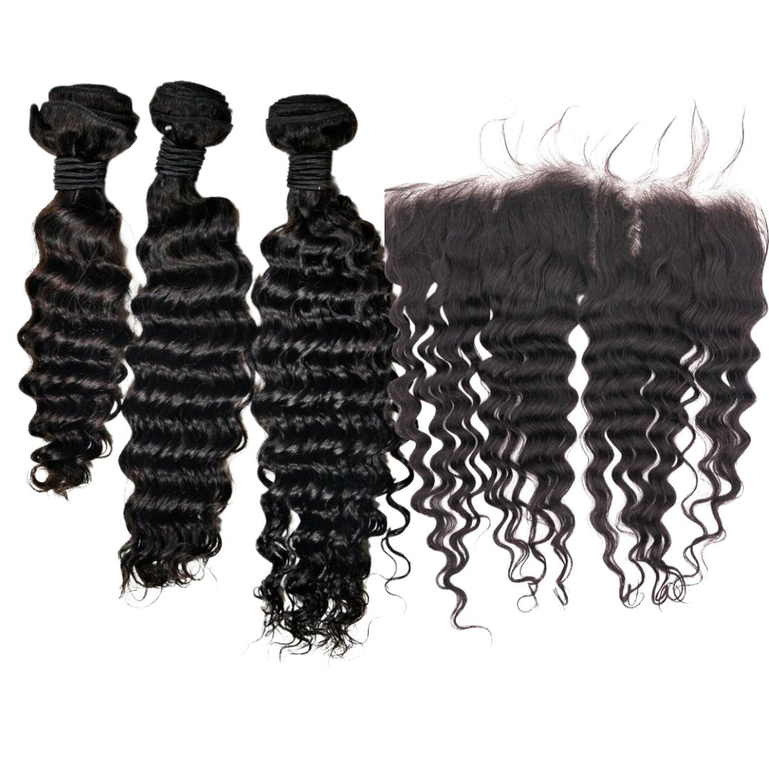 Brazilian Deep Wave 13x4 HD Bundle Deal - Regality Hair & Beauty