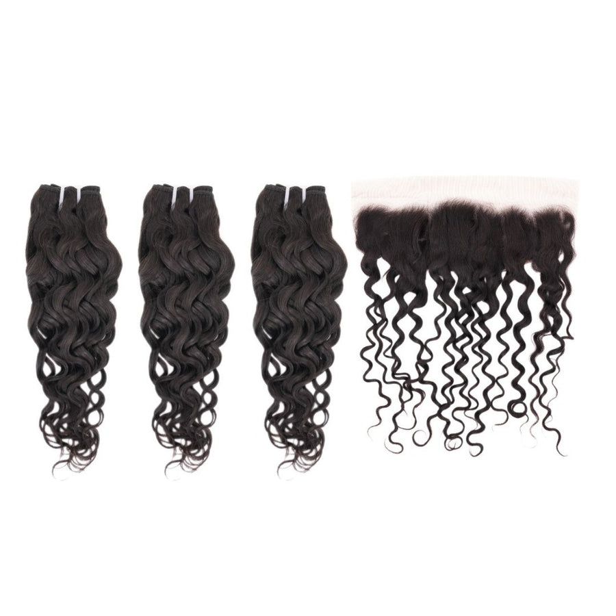 Brazilian Spanish Wave 13x4 Medium Brown Bundle Deal - Regality Hair & Beauty