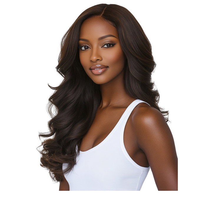 Custom Glueless Brazilian Body Wave Dark Brown HD Lace Wig