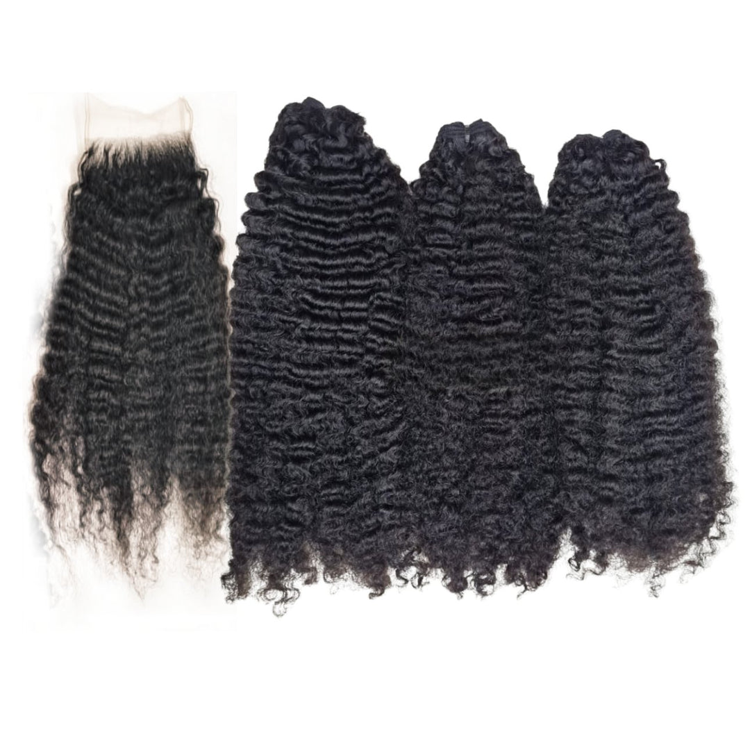Raw Burmese Kinky Curly Hair Bundle & Closure Deal (Pre-Order) - Regality Hair & Beauty