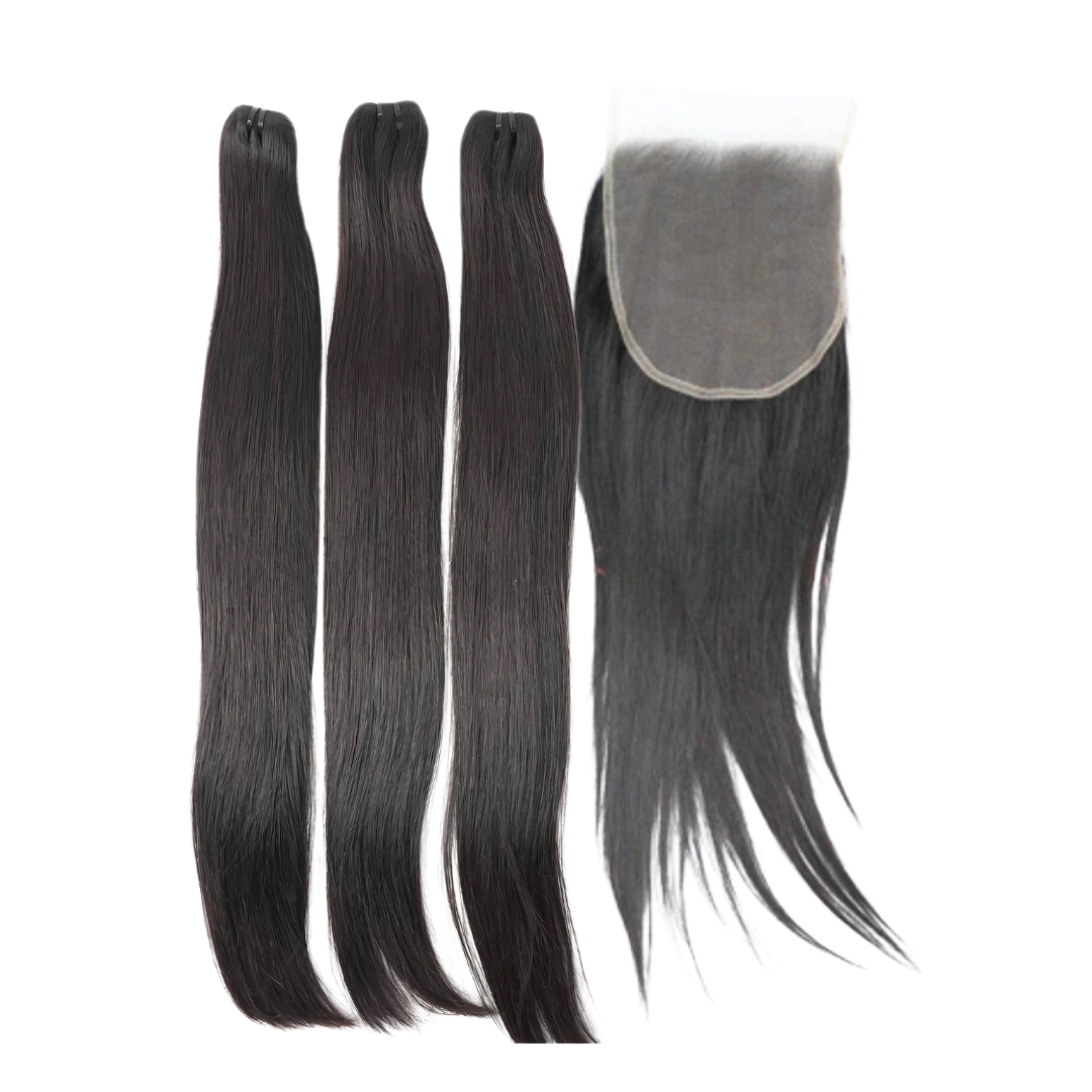 Raw Vietnamese Straight Bundle & Closure Deal