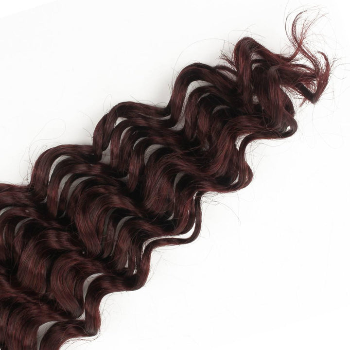 Burgundy Deep Wave Bulk Human Hair Extensions - Regality Hair & Beauty