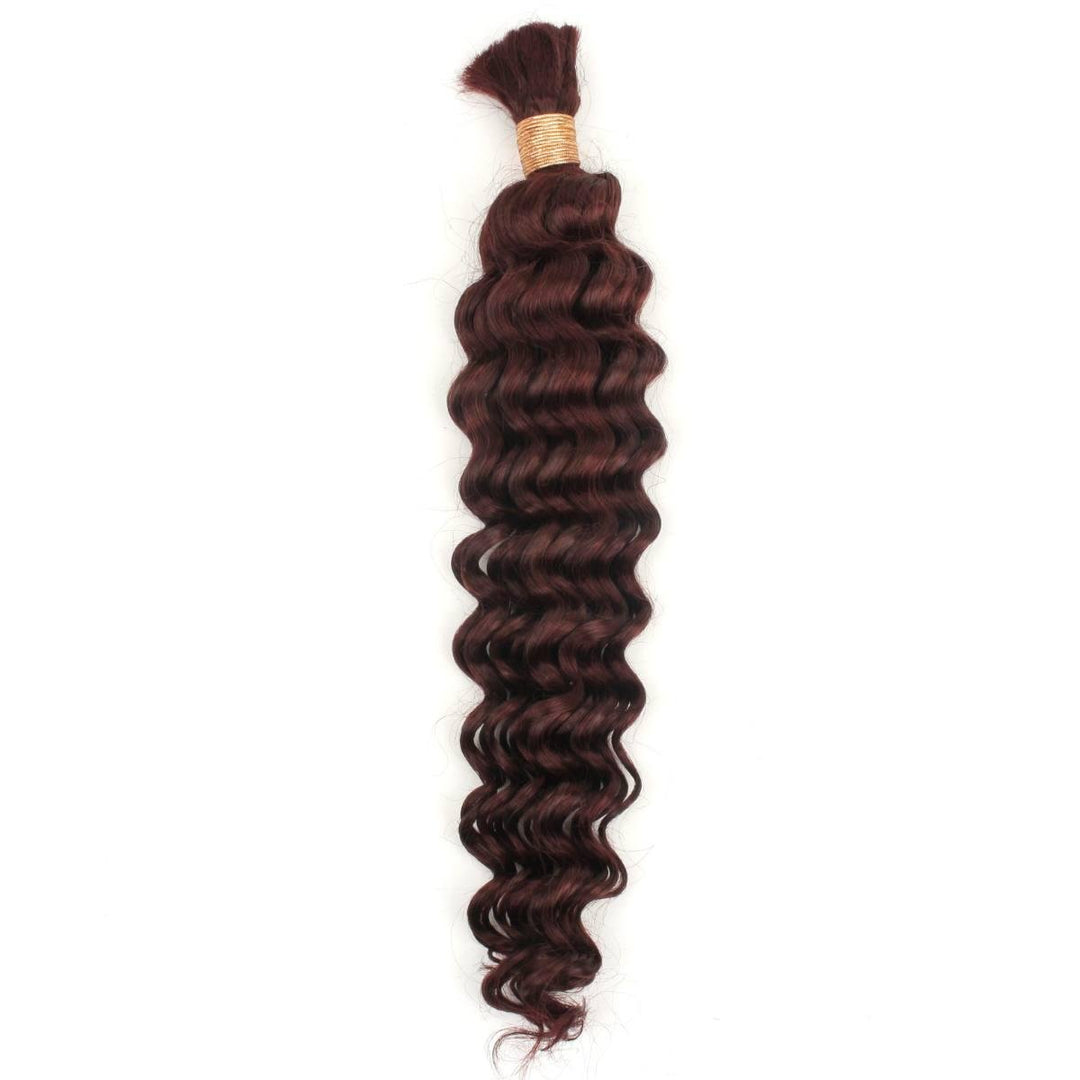 Burgundy Deep Wave Bulk Human Hair Extensions - Regality Hair & Beauty