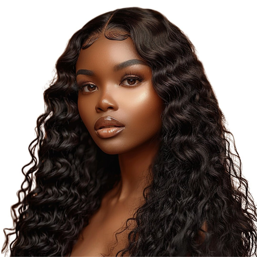 Custom Glueless Brazilian Raw Virgin Deep Wave HD Lace Frontal Wig - Regality Hair & Beauty