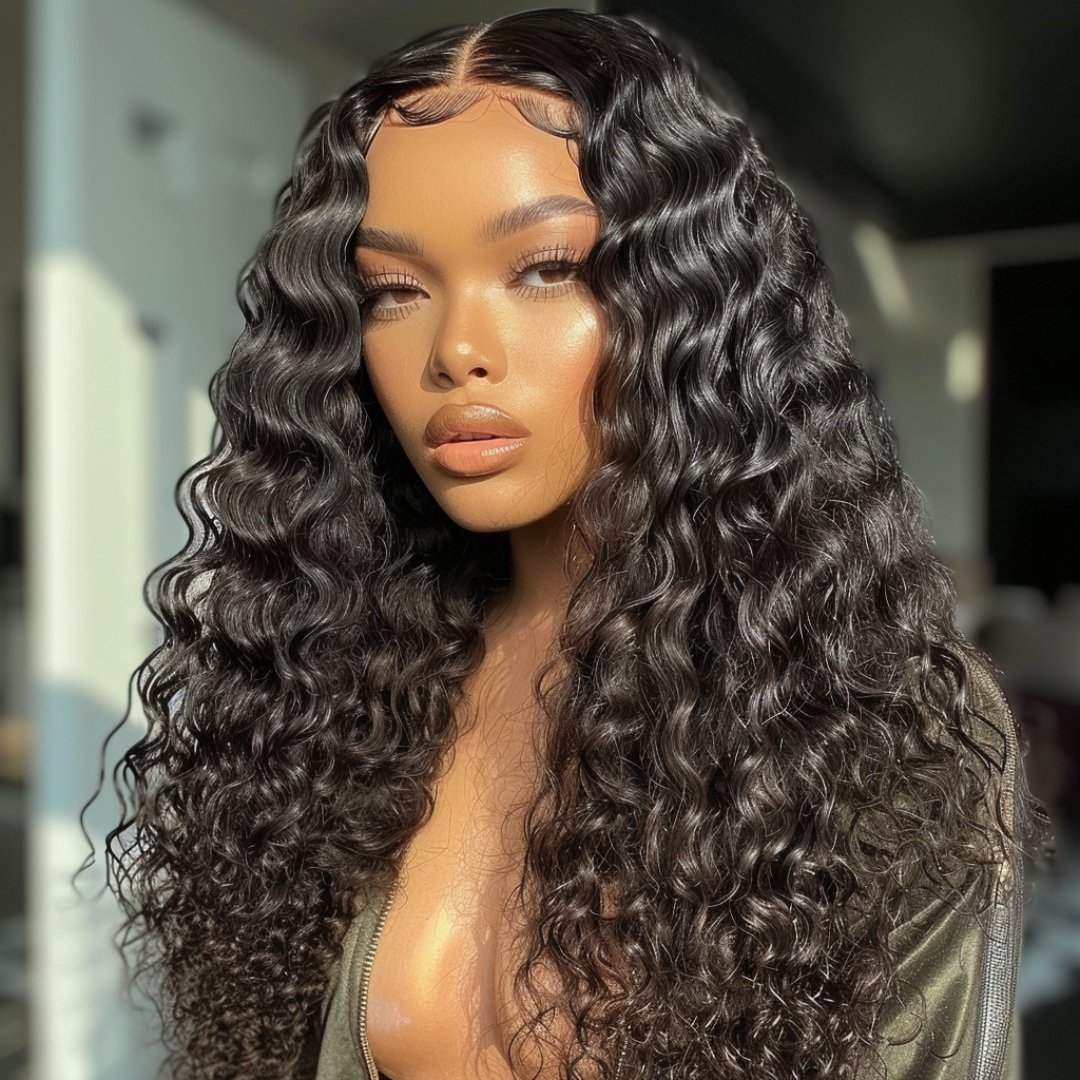 Custom Glueless Brazilian Raw Virgin Deep Wave HD Lace Frontal Wig - Regality Hair & Beauty