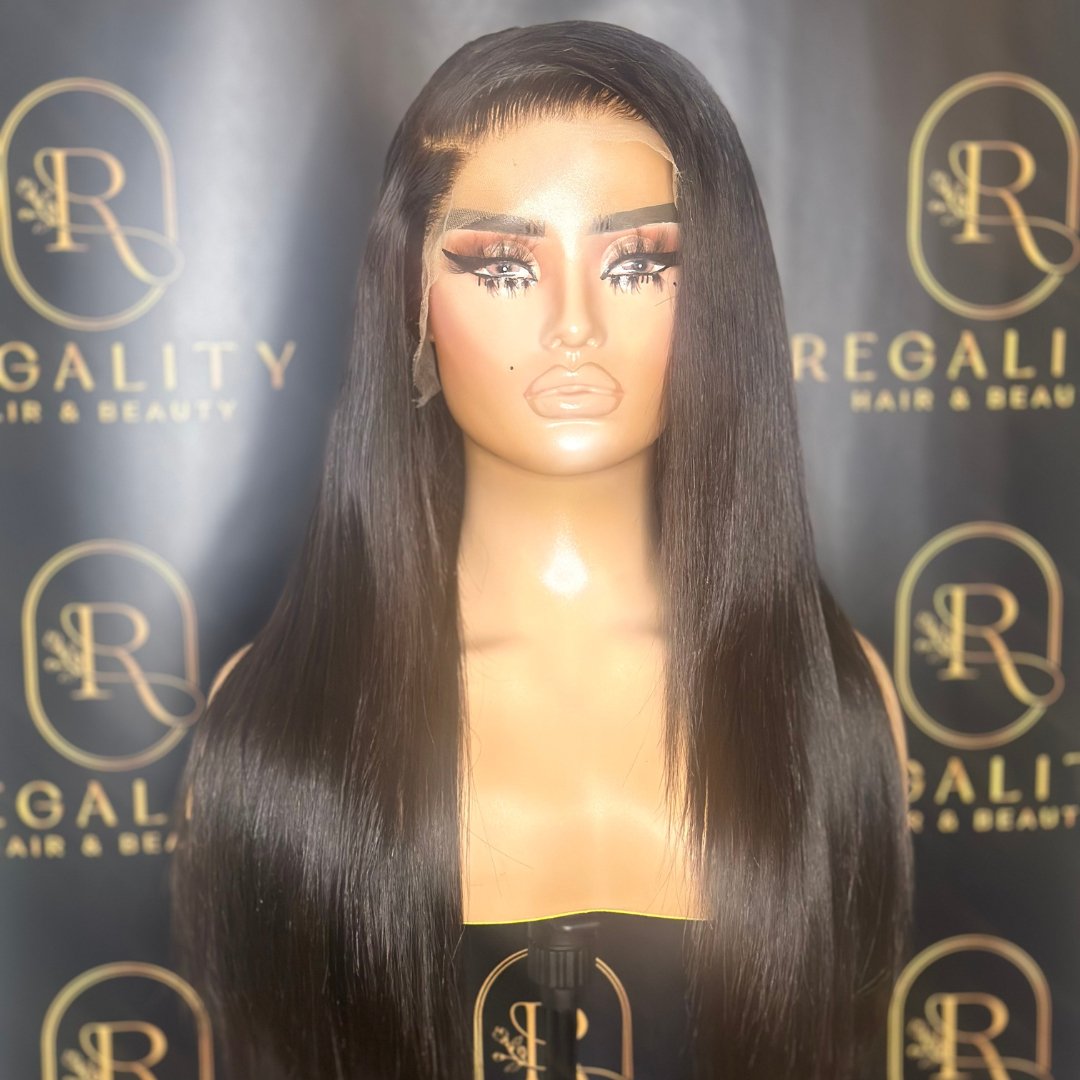 Custom Glueless Brazilian Raw Virgin Straight HD Lace Frontal Wig - Regality Hair & Beauty