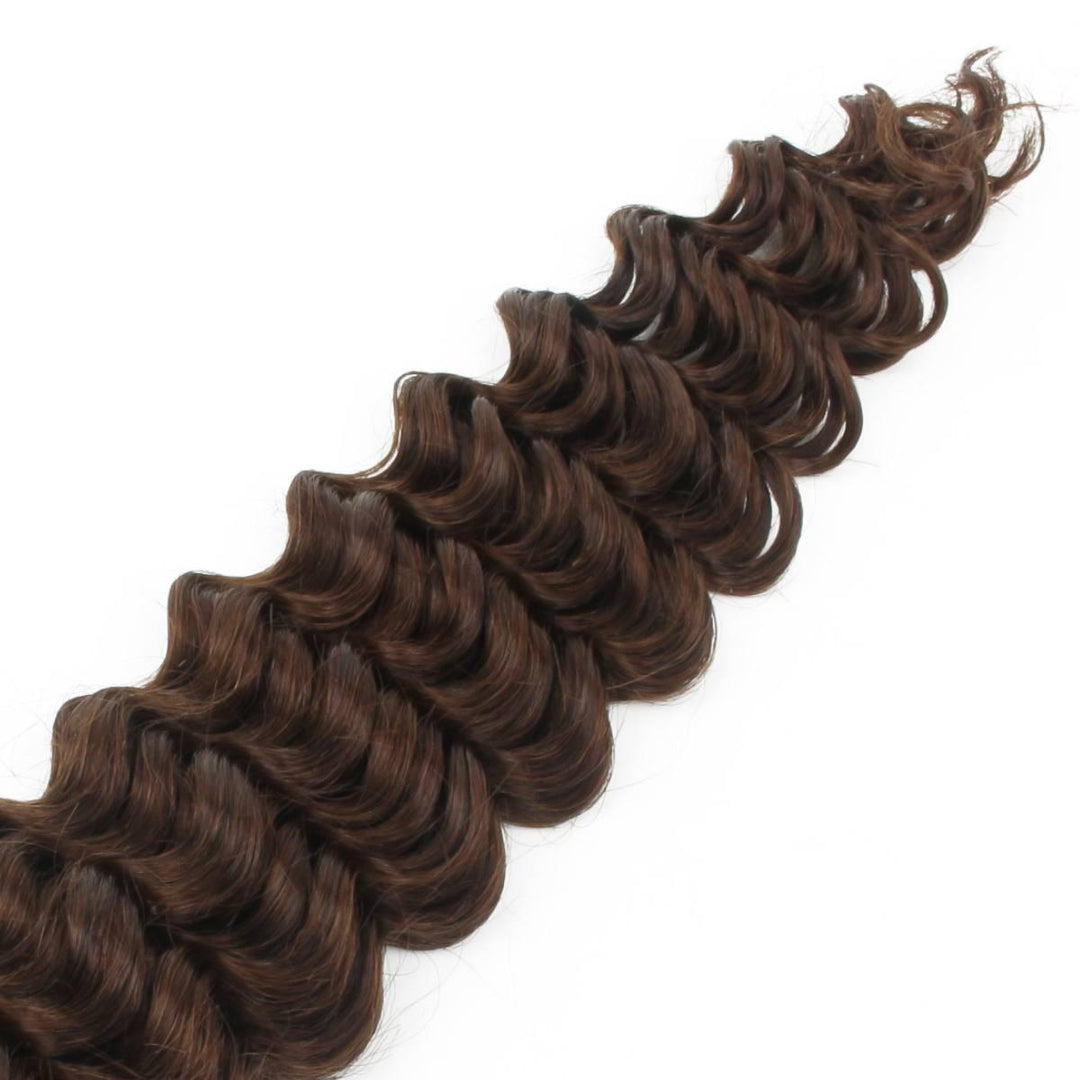 Medium Brown Deep Wave Bulk Human Hair Extensions - Regality Hair & Beauty