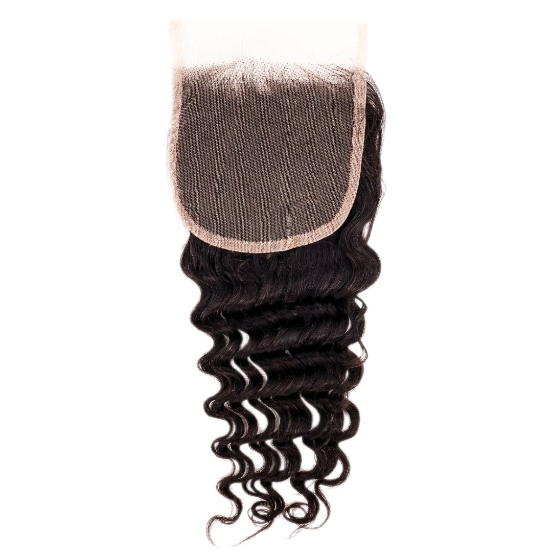 4x4 Brazilian Deep Wave Transparent Lace Closure - Regality Hair & Beauty