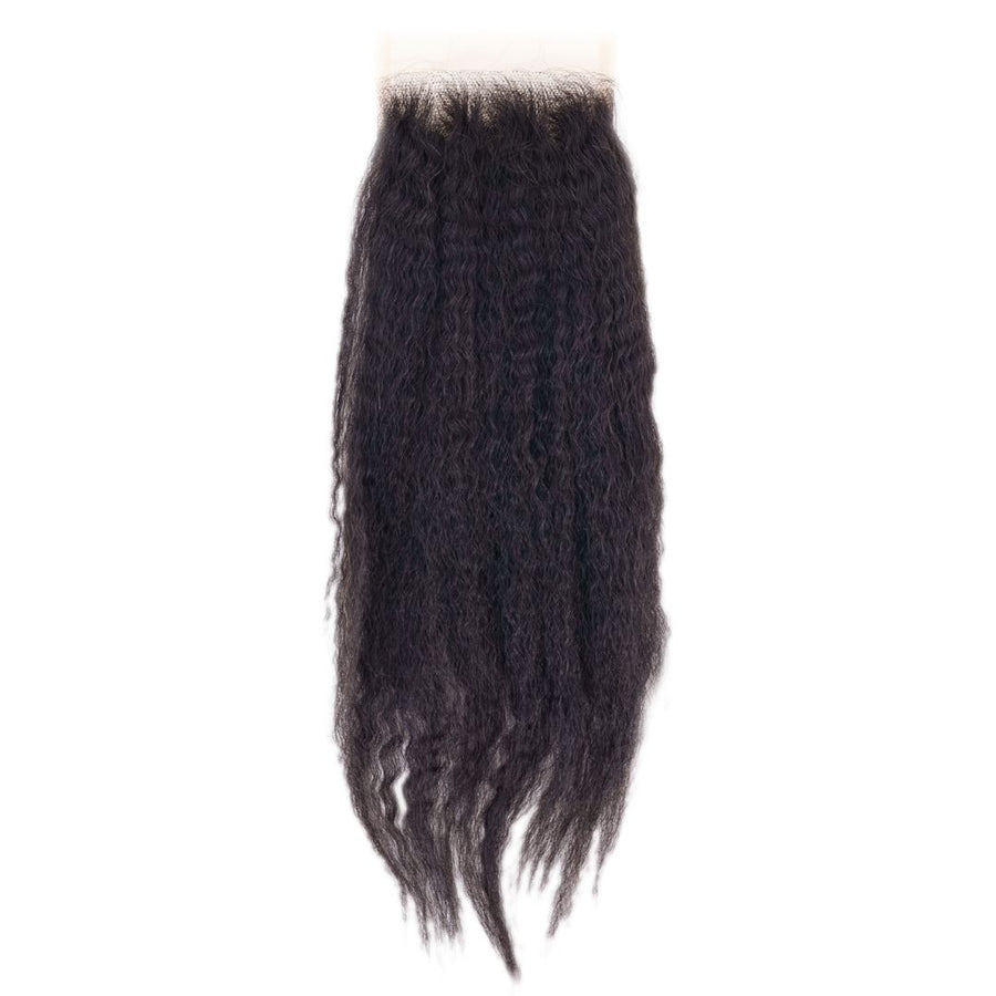 4x4 Brazilian Kinky Straight Medium Brown Lace Closure REGALITY HAIR & BEAUTY
